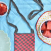 Ngäbe Chácara Small Knitted Shoulder Bag, Summer Collection: Watermelon Check
