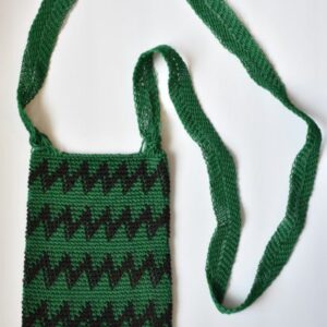 Handmade Ngäbe Chácara / Shoulder Bag / Woven Purse: Green, Black